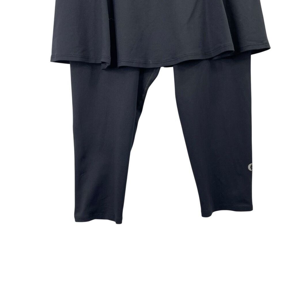Dona Jo cropped skorts skirted leggings Size L black pickleball golf tennis - Picture 8 of 13